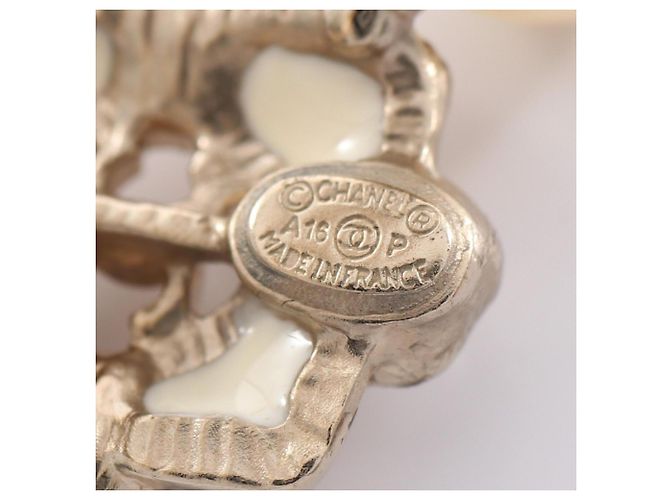 Anillo Chanel Coco Mark Blanco Dorado - vista 4
