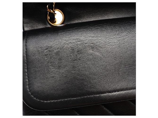 Timeless Borsa a spalla a doppio flap in chevron V-stitch di Chanel Nero - vista 13