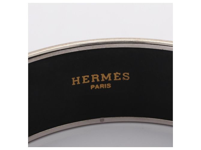 Hermès Pulsera Hermes Email GM Estampado de Caballo Plata Verde - vista 3