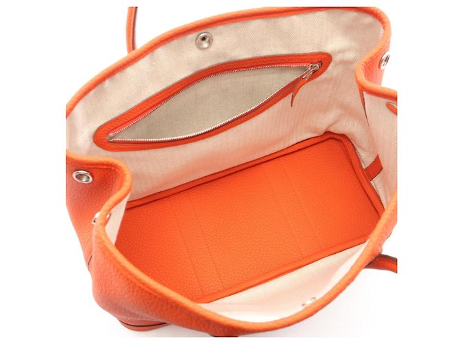 Hermès Borsa Tote Hermes Garden Party TPM Arancione - vista 3
