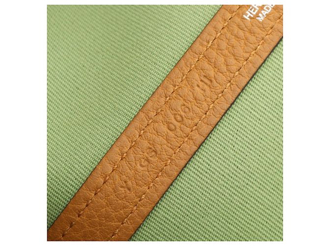 Hermès Borsa Tote Hermes Garden Party PM Marrone Verde - vista 5