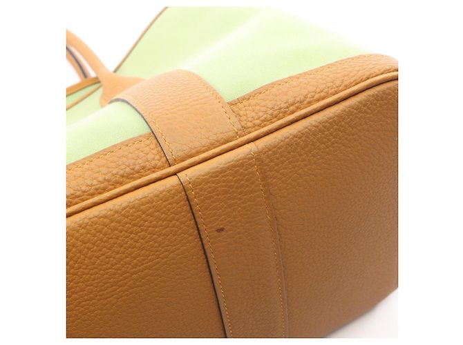 Hermès Borsa Tote Hermes Garden Party PM Marrone Verde - vista 7