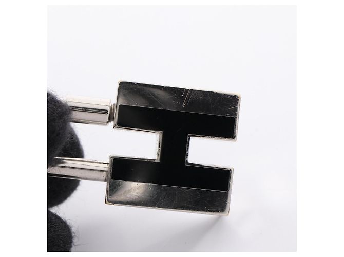 Hermès Hermes H Motif Cadena Charm Schwarz Silber - Ansicht 4