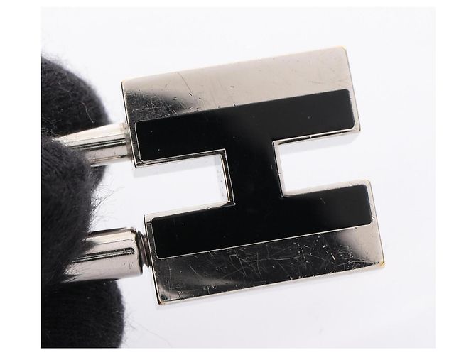 Hermès Hermes H Motif Cadena Charm Schwarz Silber - Ansicht 5