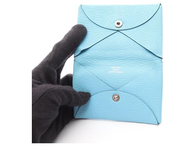 Hermès Monedero Hermes Calvi Celeste Azul Azul claro - vista 3