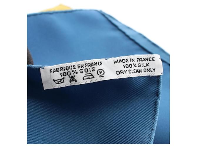 Foulard Carré 90 Brides de Gala Hermès Blu Multicolore - vista 3
