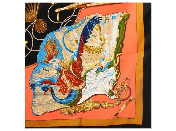 Hermès Sciarpa Hermes Carre 90 BRISE de CHARME Nero Multicolore - vista 4