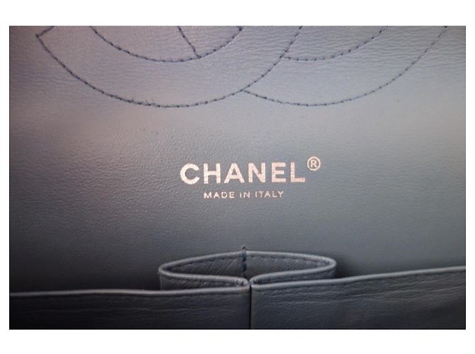 Timeless Chanel Classic Flap Borsa Pelle di Agnello Blu - vista 8