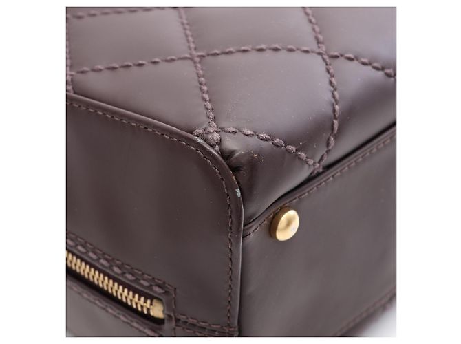 Borsa Chanel Wild Stitch in Bordeaux Bordò - vista 11