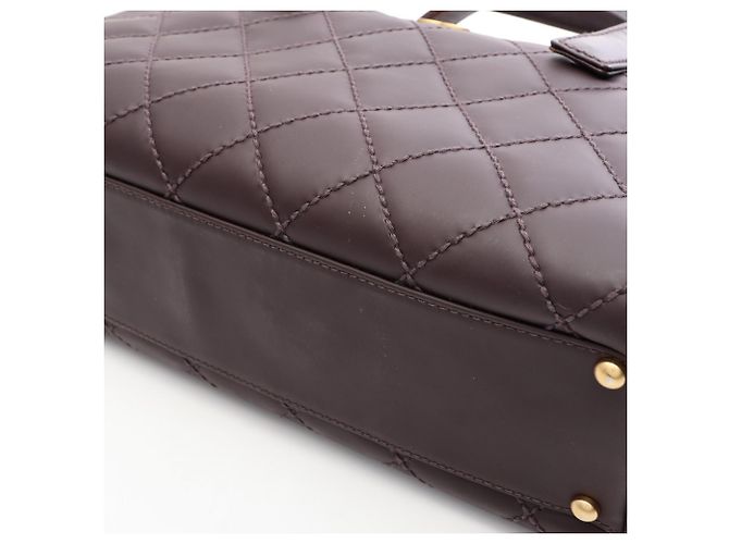 Borsa Chanel Wild Stitch in Bordeaux Bordò - vista 13