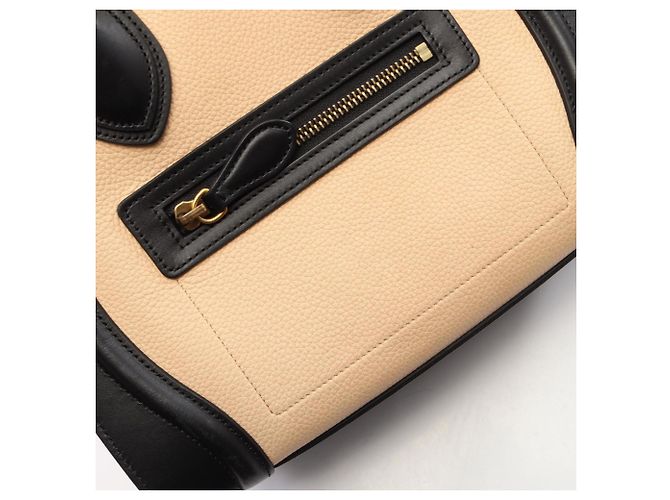 Céline Celine Luggage Micro Shopper Tragetasche Schwarz Rot Roh - Ansicht 13
