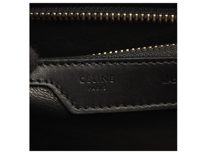 Céline Celine Luggage Micro Shopper Tragetasche Schwarz Rot Roh - Ansicht 4