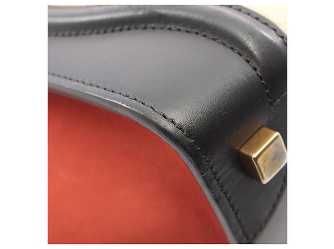 Céline Celine Luggage Micro Shopper Tragetasche Schwarz Rot Roh - Ansicht 7