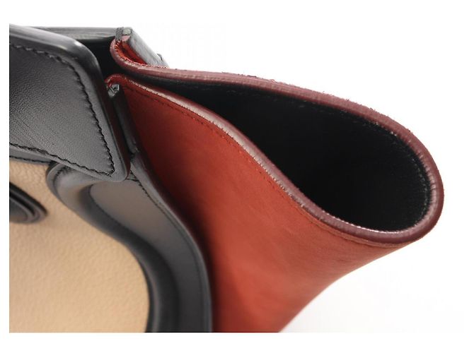 Céline Celine Luggage Micro Shopper Tragetasche Schwarz Rot Roh - Ansicht 9