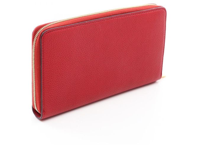 Céline Celine CELINE Round Long Wallet aus rotem Leder - Ansicht 2