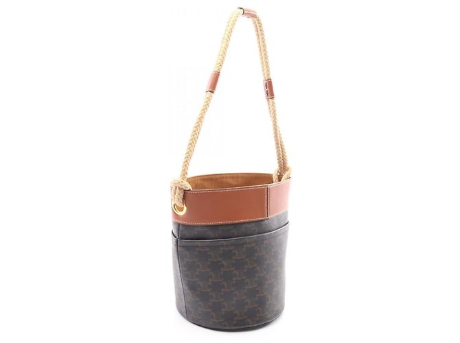 Céline Celine Triomphe Bucket Bag Braun Schwarz - Ansicht 2
