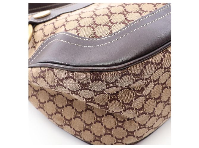 Céline Borsa a tracolla/Borsa a mano Celine Macadam Marrone Beige - vista 11