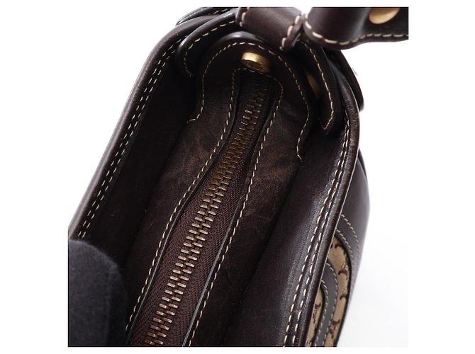 Céline Borsa a tracolla/Borsa a mano Celine Macadam Marrone Beige - vista 14