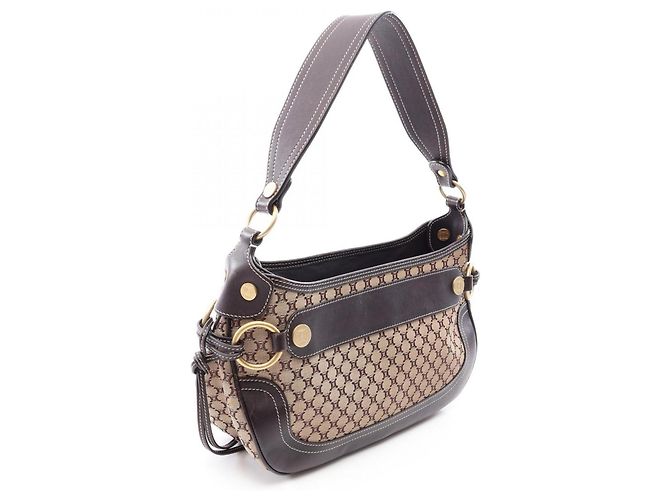 Céline Borsa a tracolla/Borsa a mano Celine Macadam Marrone Beige - vista 2