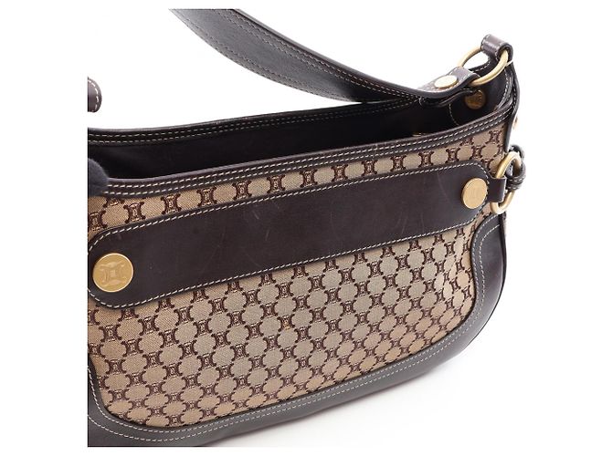 Céline Borsa a tracolla/Borsa a mano Celine Macadam Marrone Beige - vista 5