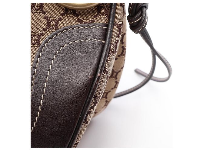 Céline Borsa a tracolla/Borsa a mano Celine Macadam Marrone Beige - vista 8