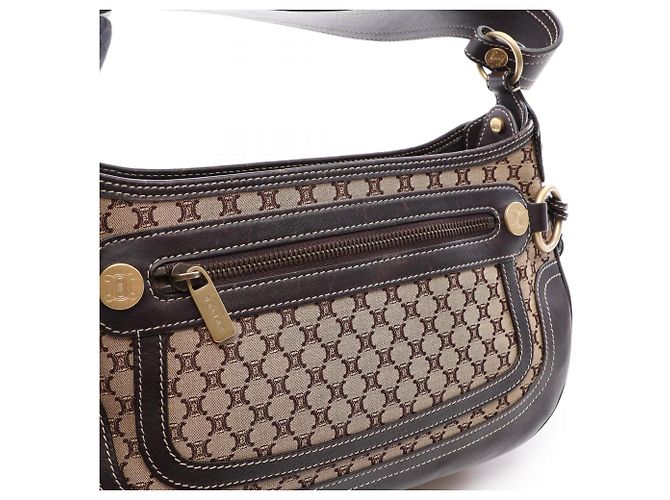 Céline Borsa a tracolla/Borsa a mano Celine Macadam Marrone Beige - vista 9