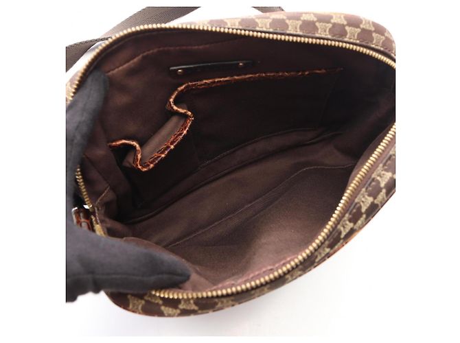 Céline Borsa a tracolla Celine Macadam goffrata Marrone - vista 3
