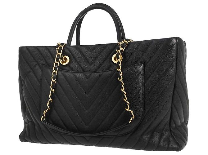 Chanel Shopping gesteppter Strick Pluto Glitter Large Schwarz - Ansicht 2