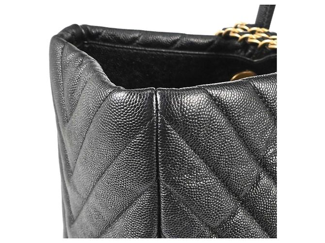 Chanel Shopping gesteppter Strick Pluto Glitter Large Schwarz - Ansicht 3