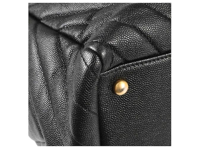 Chanel Shopping gesteppter Strick Pluto Glitter Large Schwarz - Ansicht 5
