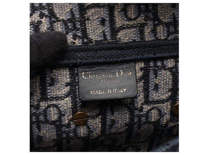 Borsa Christian Dior Dior Saddle Bag Oblique Beige Blu navy - vista 4