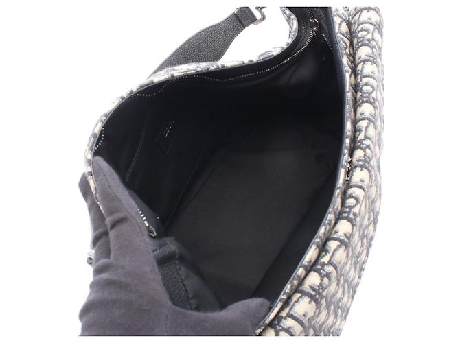 Borsa Saddle Christian Dior Beige Blu navy - vista 3