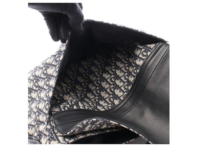 Borsa Saddle Christian Dior Beige Blu navy - vista 5