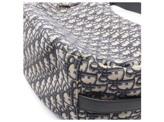 Borsa Saddle Christian Dior Beige Blu navy - vista 6