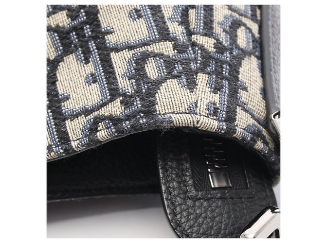Borsa Saddle Christian Dior Beige Blu navy - vista 7
