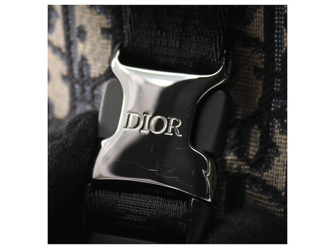 Zaino Christian Dior Dior Explorer Oblique Beige Blu navy - vista 7