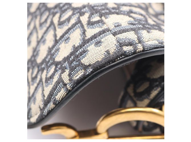 Borsa Saddle Christian Dior Beige Blu navy - vista 5