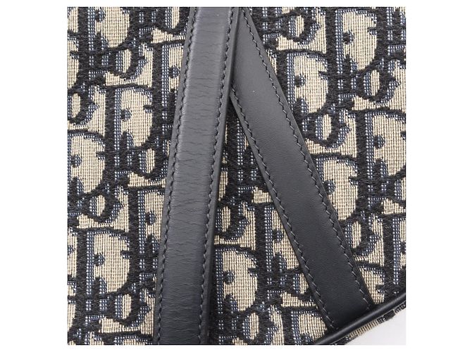 Borsa Saddle Christian Dior Beige Blu navy - vista 6