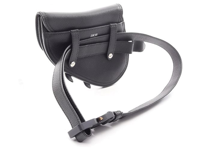Borsa a tracolla Saddle di Christian Dior in pelle nera Nero - vista 2