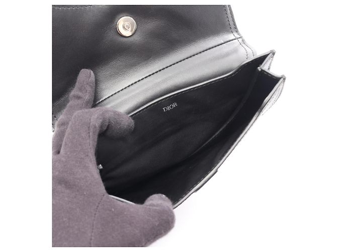 Borsa a tracolla Saddle di Christian Dior in pelle nera Nero - vista 3