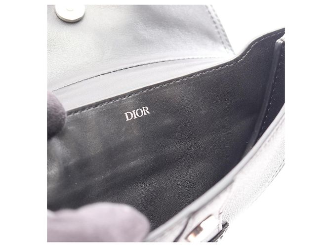 Borsa a tracolla Saddle di Christian Dior in pelle nera Nero - vista 5