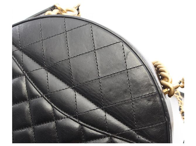Borsa a tracolla 2-Way Chanel Matelassé Round Nero - vista 8