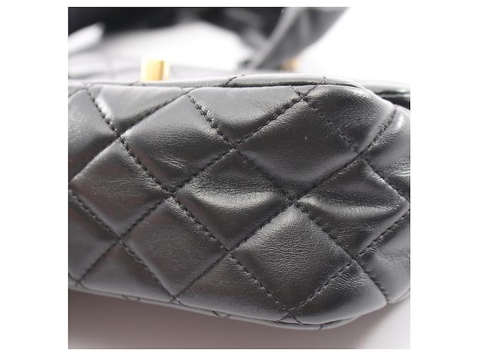Chanel Mini Matelassé Frill Schultertasche Schwarz - Ansicht 7