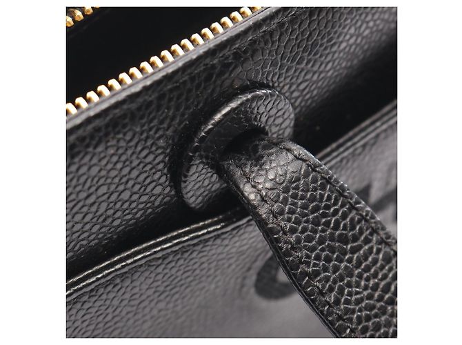 Borsa Tote Chanel in pelle di vitello martellata nera Nero - vista 6