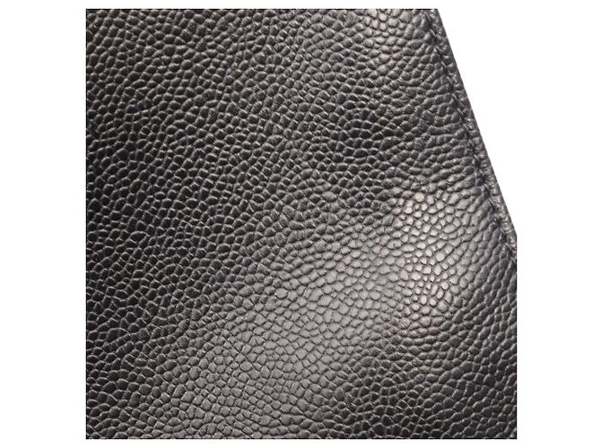 Borsa Tote Chanel in pelle di vitello martellata nera Nero - vista 7