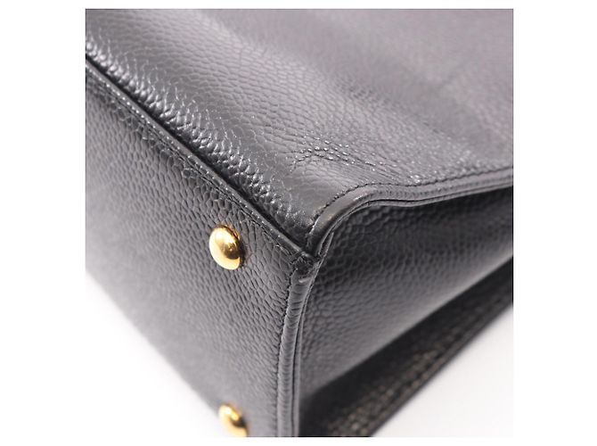 Borsa Tote Chanel in pelle di vitello martellata nera Nero - vista 9