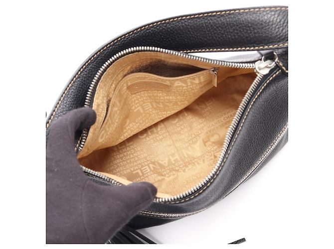 Borsa a tracolla in pelle nera Chanel Nero - vista 3