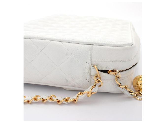 Borsa a Spalla Chanel Matelassé Coco Ball Bianco - vista 7