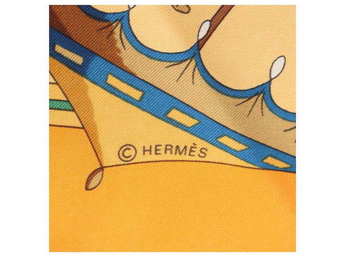 Hermès Hermes Carre 90 Ombrelles et Parapluies Scarf Multicor Laranja - vista 2