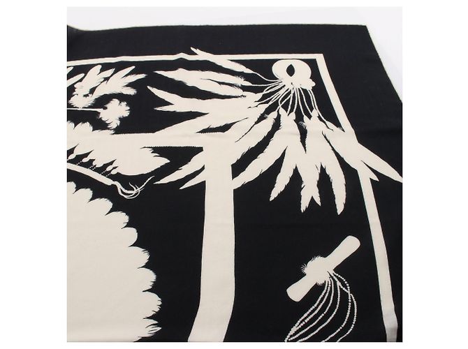 Hermès Sciarpa Carré Géant 140 Brazil Tattoo Hermes Nero Crudo - vista 5